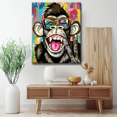 Malen nach Zahlen Kunst Tier lustiger Affe mit Brille